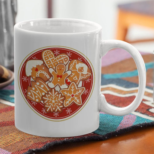 Koupakoupa Weihnachtlicher Keramikbecher Weiß 330 ml