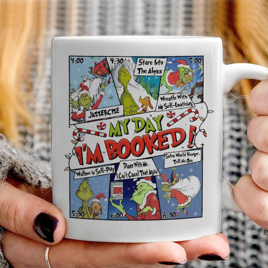 Koupakoupa My Day Grinch Weihnachtlicher Keramikbecher Weiß 330 ml