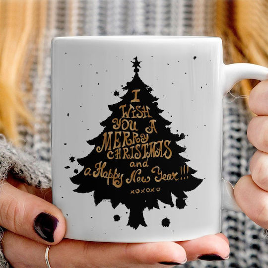 Koupakoupa Weihnachtlicher Keramikbecher Bäumchen 330 ml