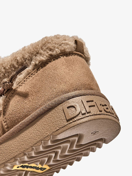 Nordic Damen-Stiefeletten mit Fell Camel