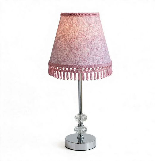 Oxygen Pink Twist Table Lamp for E27 Socket with Pink Shade and Silver Base Oxygen Pink Twist Table Lamp for E27 Socket with Pink Shade and Silver Base