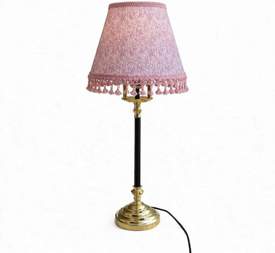 Oxygen Pink Twist Table Lamp for E27 Socket with Pink Shade and Silver Base