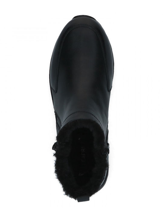Black Leather Women's Ankle Boots