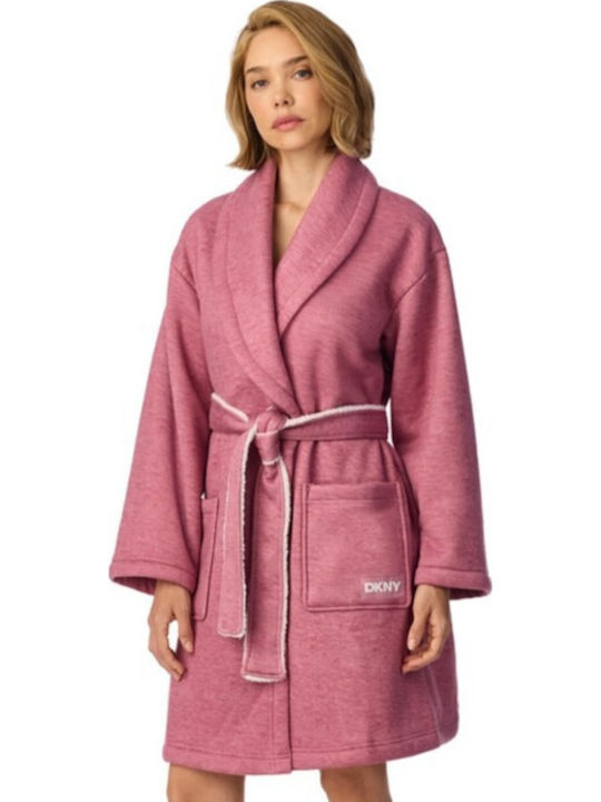DKNY Зимен Дамски Халат Heather Pink Chill