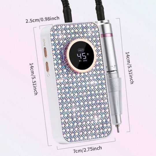 Battery-Powered Nail Drill with 45000 Rounds per Minute