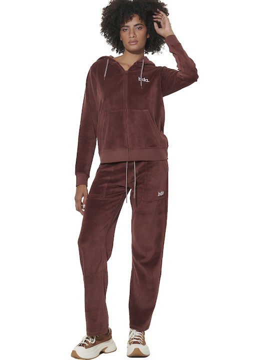 Body Action Jachetă Burgundy cu Glugă