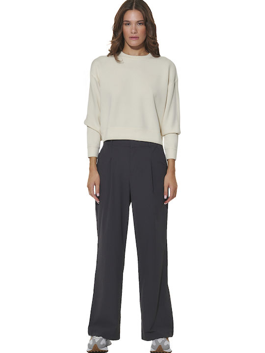 Cropped Damen-Sweatshirt in Ecru