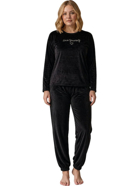 Boyraz Winter Women's Black Pajama Set