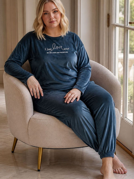 Boyraz Winter Women's Petrol Blue Pyjama Set