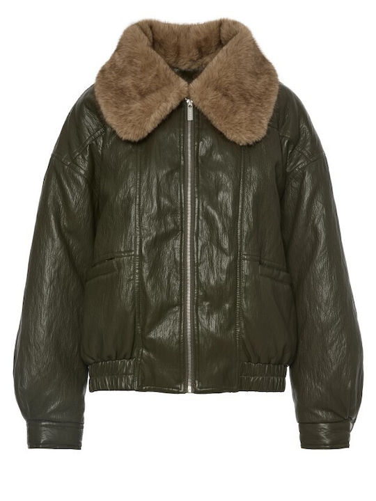 Γυναικείο Biker Jacket Khaki