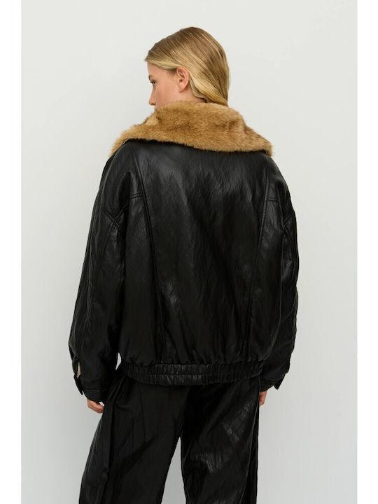 Damen-Bikerjacke Schwarz