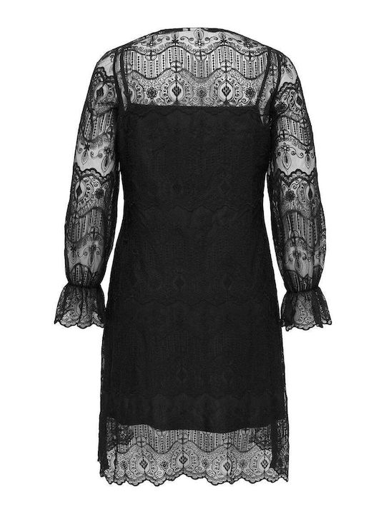 Carzenna Midi Dress for Wedding / Christening with Lace Black