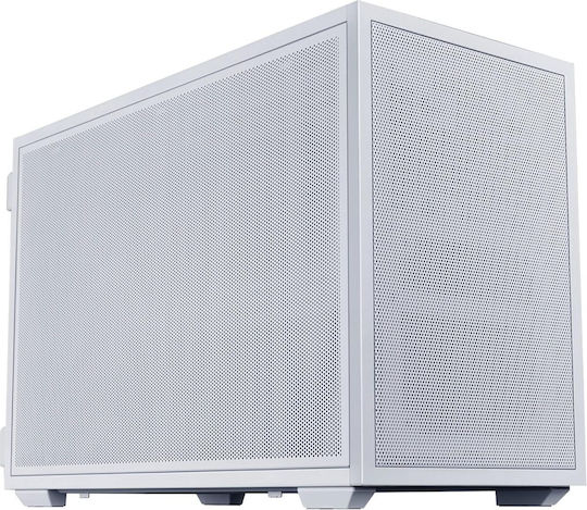 Lian Li DAN B4-mATX Mikro-Tower Computergehäuse Weiß Wood Edition Mesh TG Steel-Fabric Case