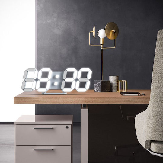 EDUP Ceas Digital de Masă cu LED și Alarmă Alb BG-15-0047