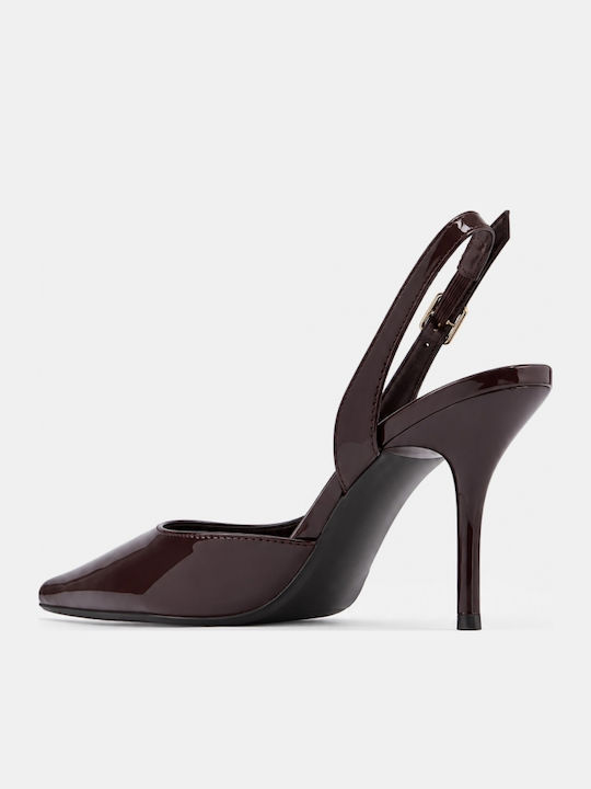 Pointed Toe High Heel Brown Pumps