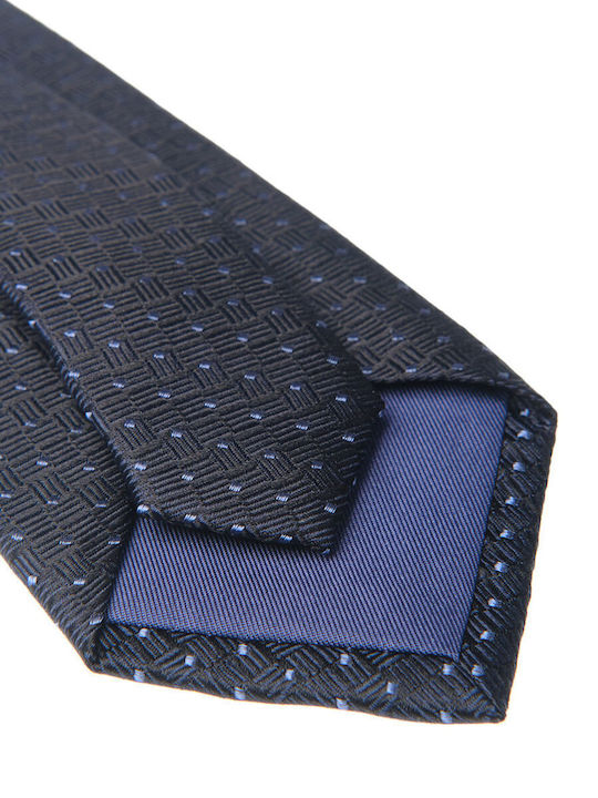 Manetti Herren-Seidenkrawatte mit Muster in Blau