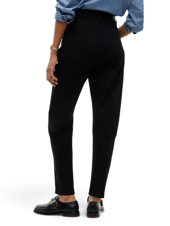 Damen Jeanshose mit Hohem Bund in Mom-Passform Schwarz