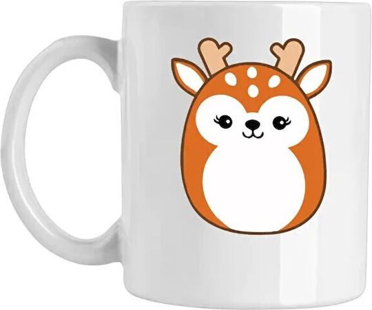 Cană Ceramică de Crăciun cu Reni 330 ml (cu Personalizare)