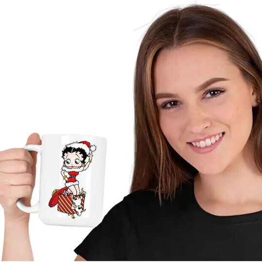 Cană Ceramică de Crăciun cu Moși Crăciun 330 ml (cu Personalizare)