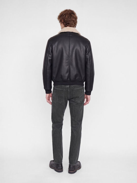 Clark Ανδρικό Παντελόνι Τζιν Ελαστικό Regular Fit Black Denim