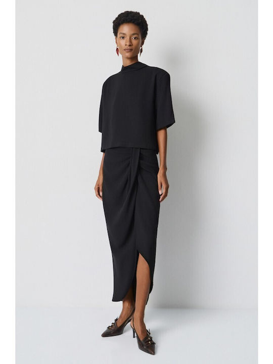 Midi Φούστα Φάκελος Black