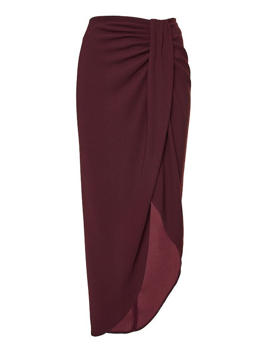 Midi Φούστα Φάκελος Burgundy