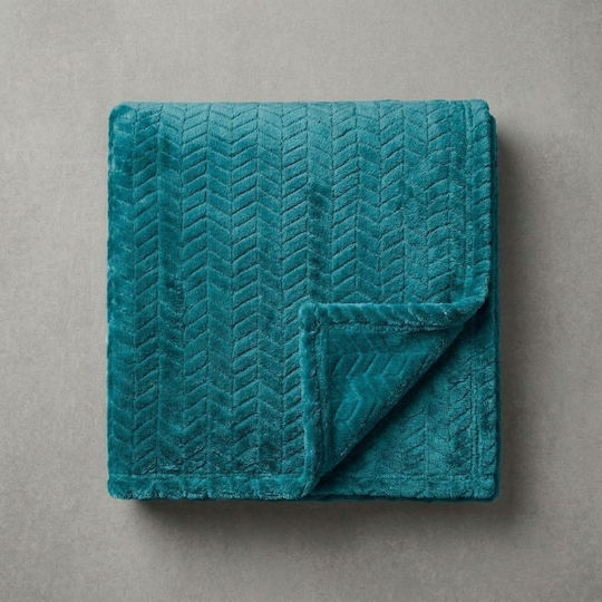Sidirela Zigzag Μονή 150x220εκ. Πετρόλ Sidirela Zigzag Μονή 150x220εκ. Πετρόλ