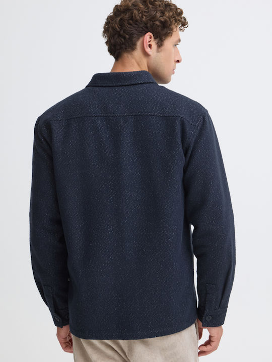 Long Sleeve Denim Overshirt Dark Blue