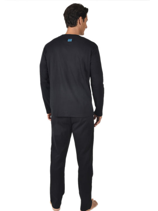 Guy Laroche Pijama de Iarnă pentru Bărbați Neagră Guy Laroche Pijama de Iarnă pentru Bărbați Neagră