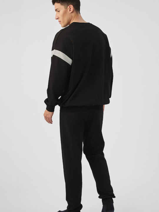 Minerva Easy Flow Winter Herrenpyjama Schwarz