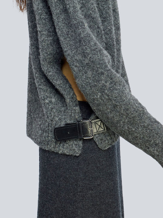 Sallie Women's Long-Sleeve Wool Sweater Dark Grey