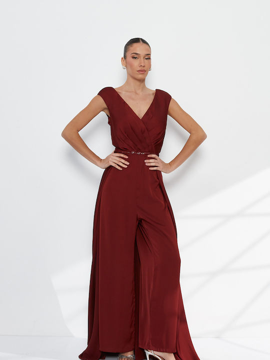 Women's Burgundy Jumpsuit
