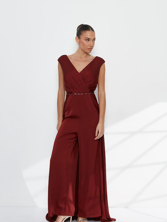 Women's Burgundy Jumpsuit