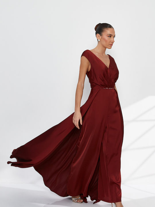 Women's Burgundy Jumpsuit
