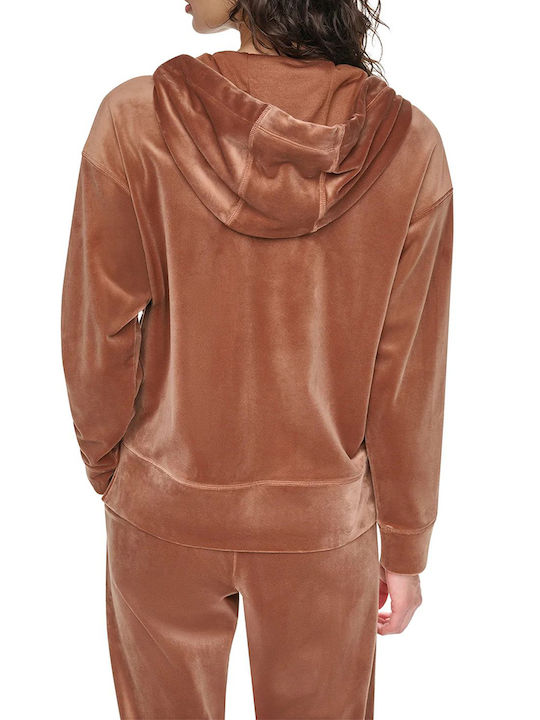 Cardigan Damă cu Fermoar Camel