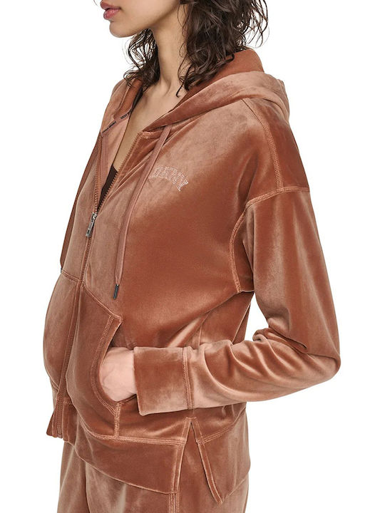 Cardigan Damă cu Fermoar Camel