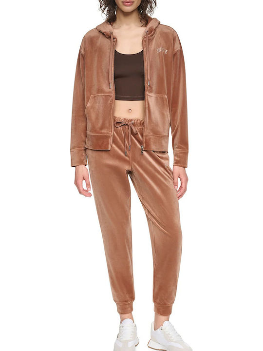 Cardigan Damă cu Fermoar Camel