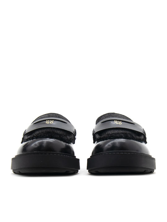 Hugo Women's Leather Loafers in Black Color