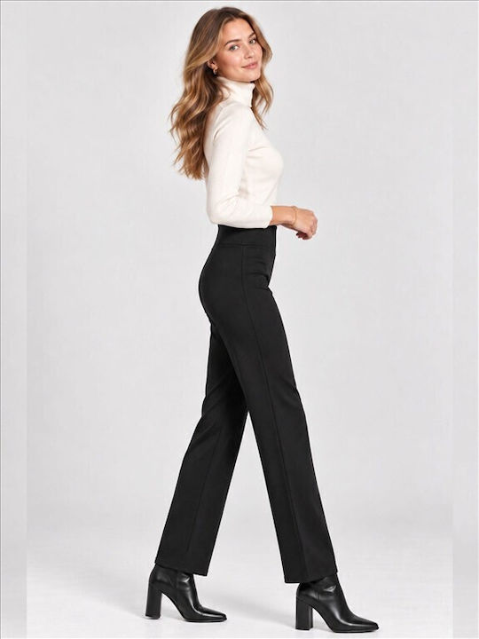 Pantaloni Dama din Material Negri T26200-NEGRU