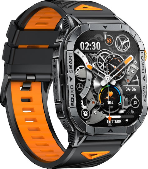 Microwear Smartwatch K70a Silver Case Gray Silicone Strap