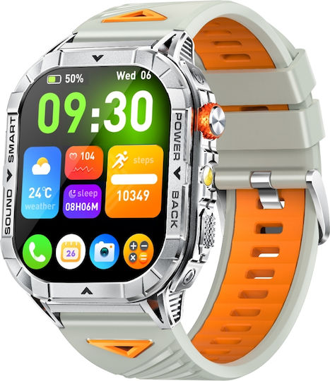 Microwear Smartwatch K70a Μαύρη Κάσα Μαύρο Λουρί Σιλικόνης