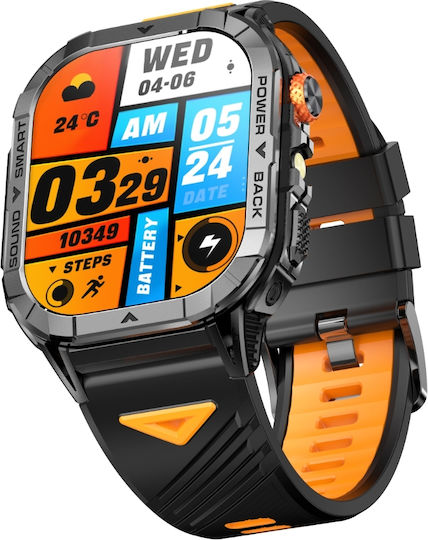 Microwear Smartwatch K70a Silver Case Gray Silicone Strap