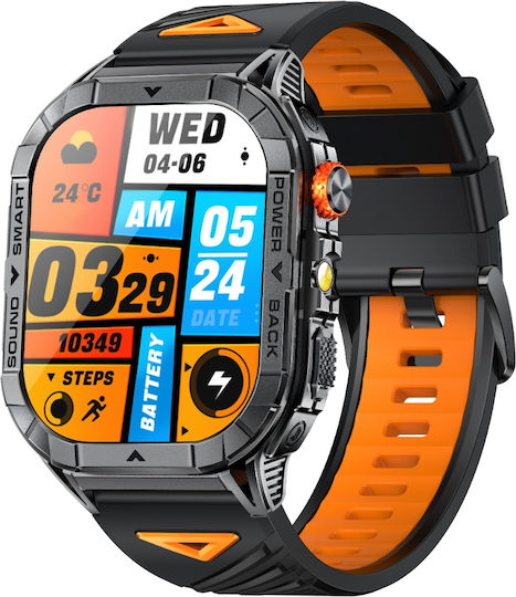 Microwear Smartwatch K70a Silver Case Gray Silicone Strap