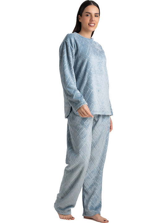 Rachel Set de Pijama de Damă pentru Iarnă, Albastru