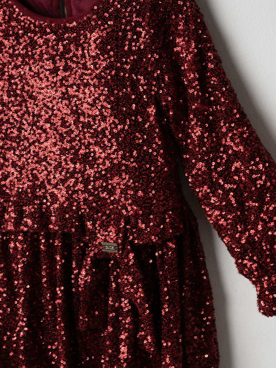 Evita Girls Dress with Red Sequins