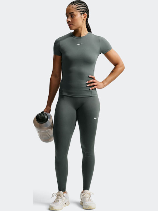 Dri-FIT One Training Дамски Дълъг Цял Гащеризон-Клин с Висока Талия Camo Green / White