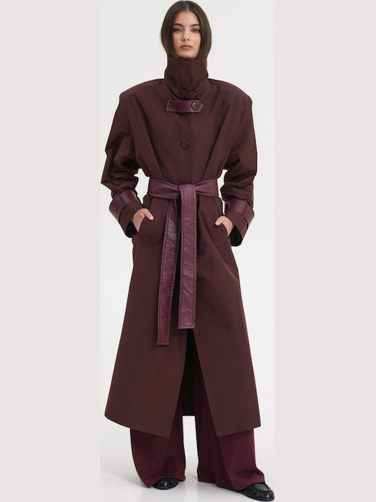 Damen-Trenchcoat Bordeaux