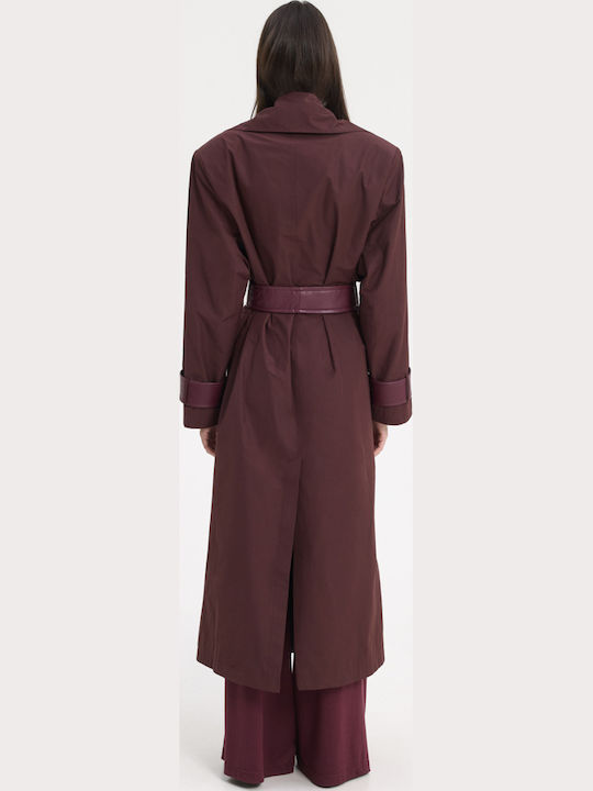 Damen-Trenchcoat Bordeaux