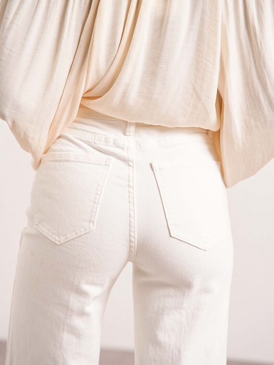 Women's Flared White Jeans
