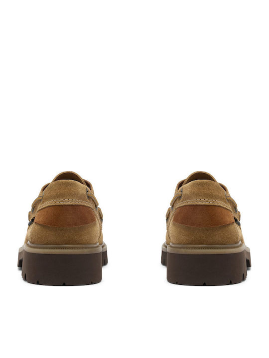Cleyhill Boat Suede Ανδρικά Boat Shoes σε Μπεζ Χρώμα